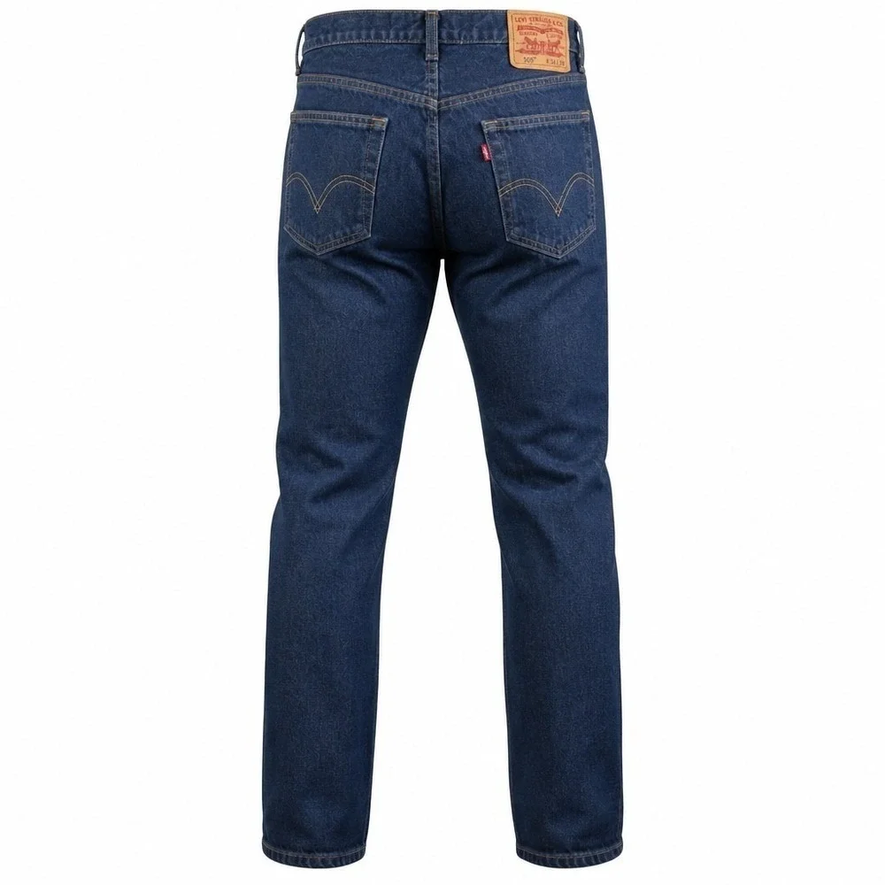 Levis 505 Regular Fit Jeans Mens 34x30 Dark Wash Blue Straight Leg Denim Mexico